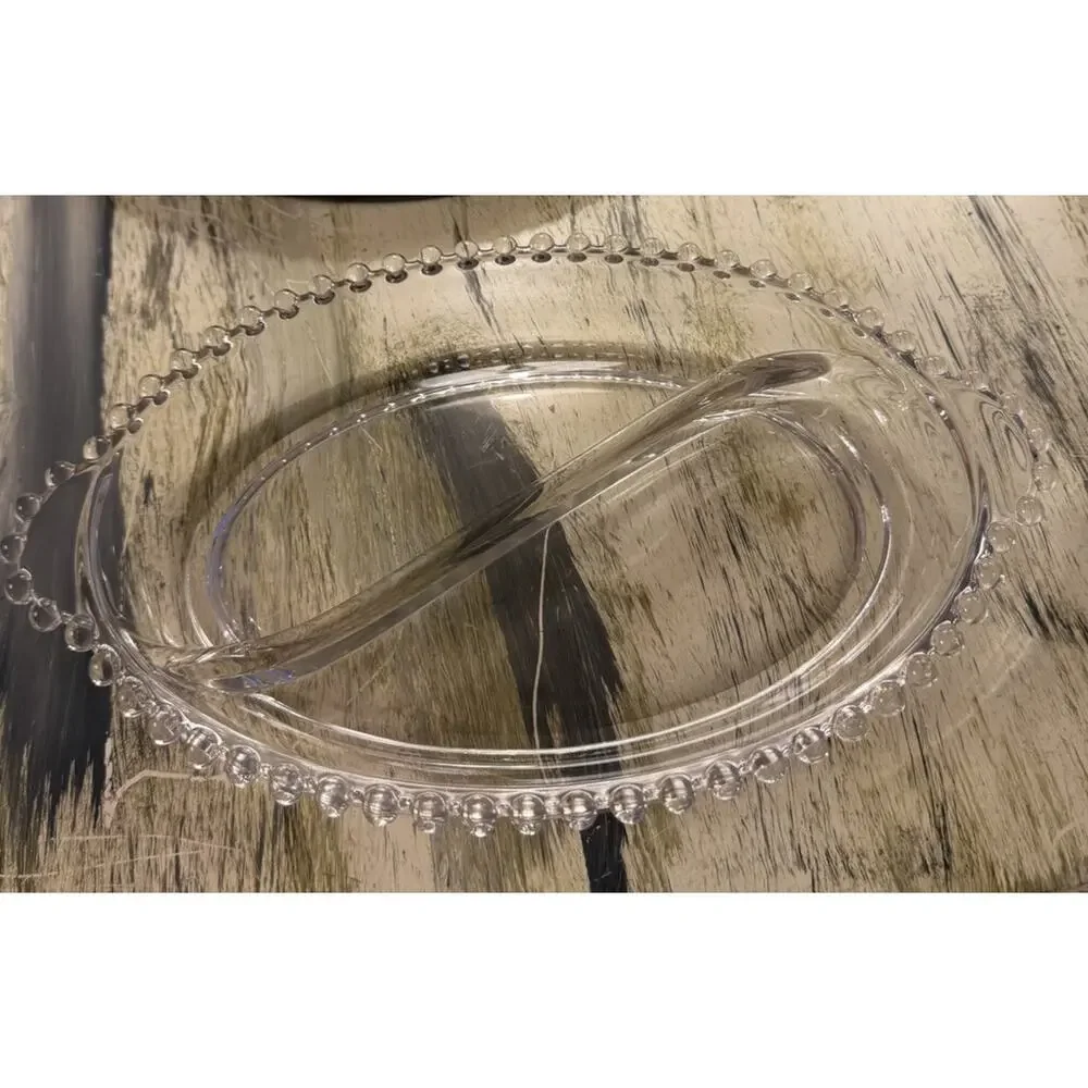 Vintage CANDLEWICK Divided Glass Serving Dish Oval Relish / Nut/ Candy 3600-67